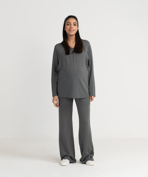 Women's Henley Maternity/Nursing Top